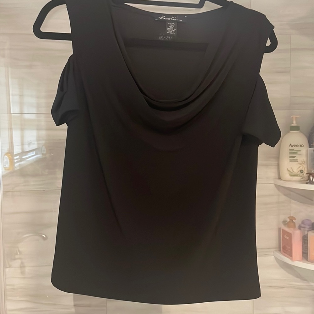 Kenneth Cole NY black off shoulder Blouse